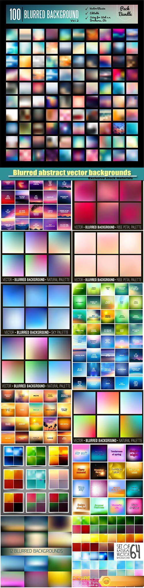 Blurred abstract vector backgrounds set