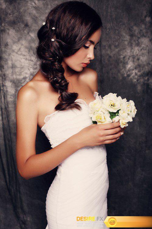 Beautiful bride holding decorative heart in hands - 11 UHQ JPEG