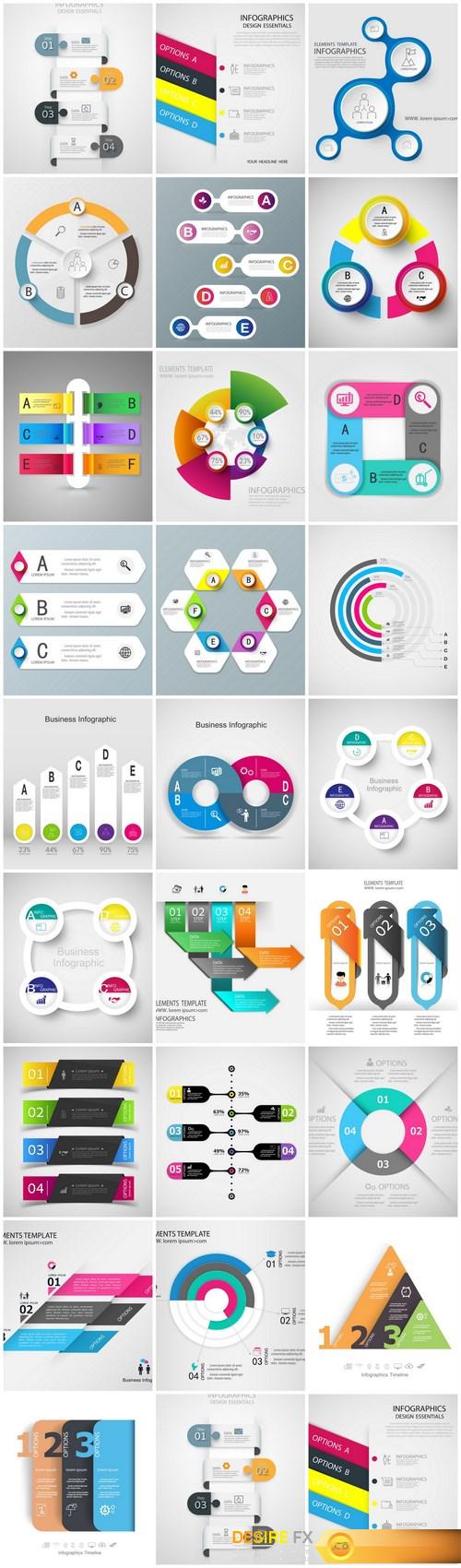 Infographics Design Elements #286 - 25 Vector