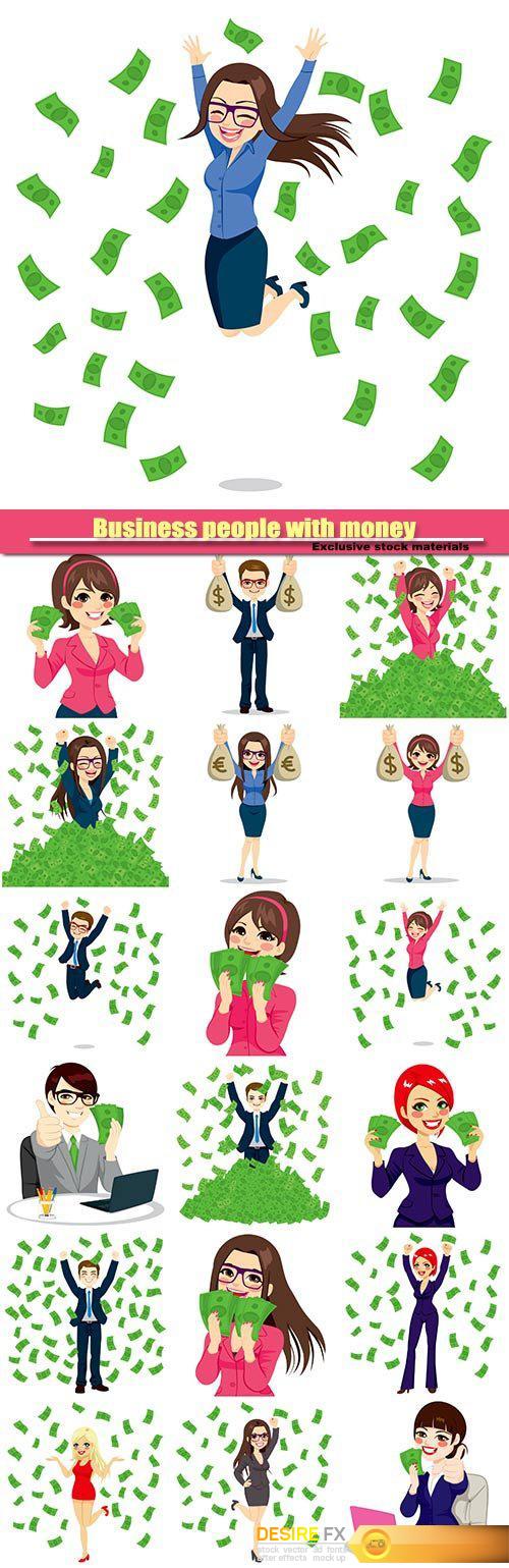 Vector Business people with money