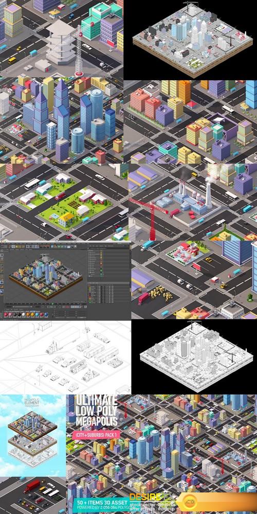 Low Poly Megapolis City Pack
