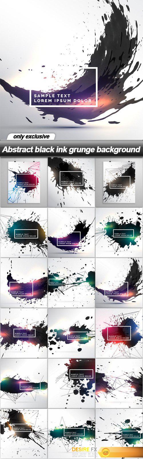 Abstract black ink grunge background - 18 EPS