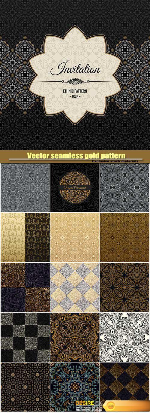 Vector seamless gold pattern with art ornament