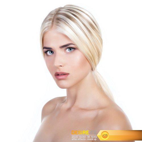 Beauty portrait of young blond blue eyed woman - 7 UHQ JPEG