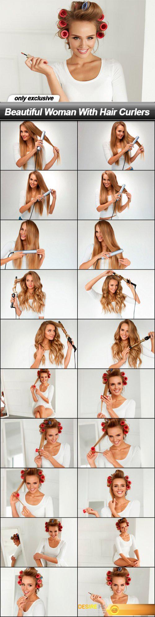 Beautiful Woman With Hair Curlers - 20 UHQ JPEG