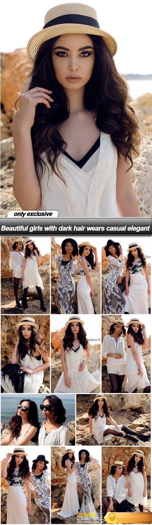 Beautiful girls with dark hair wears casual elegant - 12 UHQ JPEG
