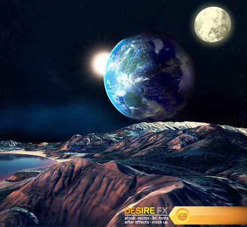 Alien Planet With Earth Moon - 10 UHQ JPEG