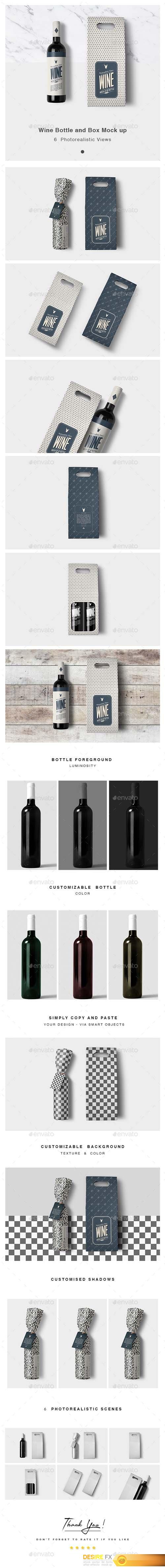 Wine Bottle and Box Mock up 19863778
