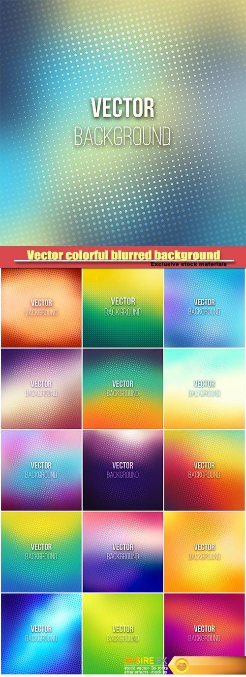 Vector colorful blurred background with halftone effect overlay