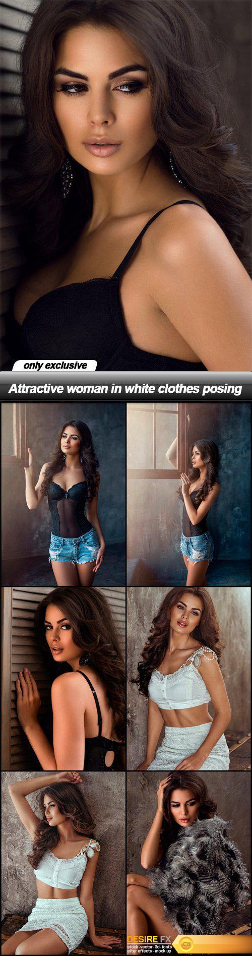 Attractive woman in white clothes posing - 7 UHQ JPEG