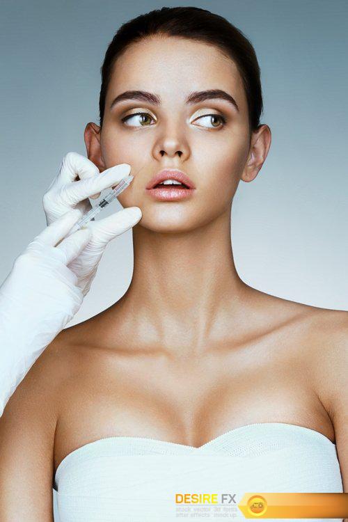 Beautiful women receiving botox injection in cheek - 23 UHQ JPEG
