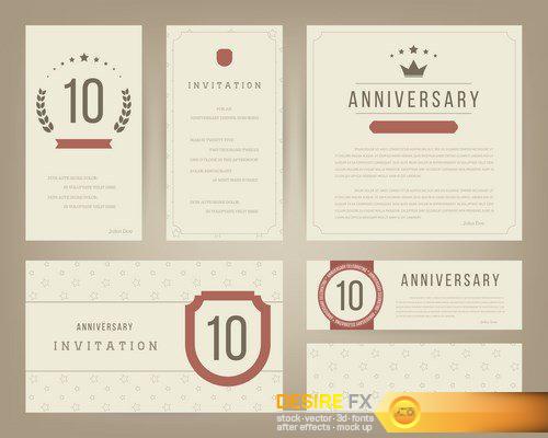 Anniversary invitation cards - 21 EPS