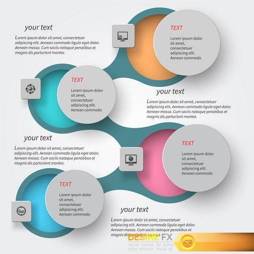 Abstract paper infographics - 11 EPS