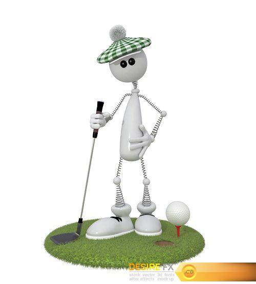 3d Little Man golfer - 14 UHQ JPEG