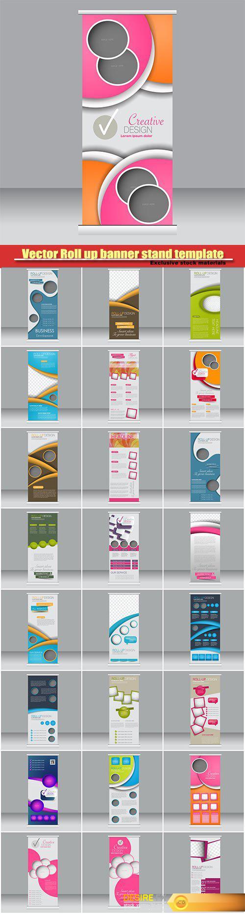 Vector Roll up banner stand template, abstract background for design, business, education, advertisement #2