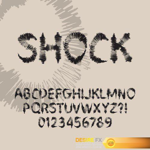 Abstract Shock Font - 8 EPS