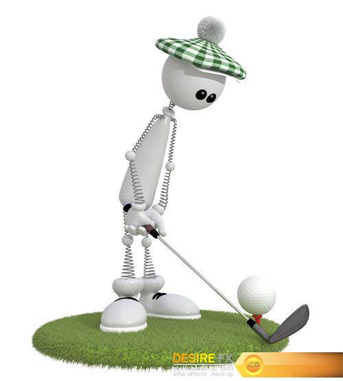 3d Little Man golfer - 14 UHQ JPEG