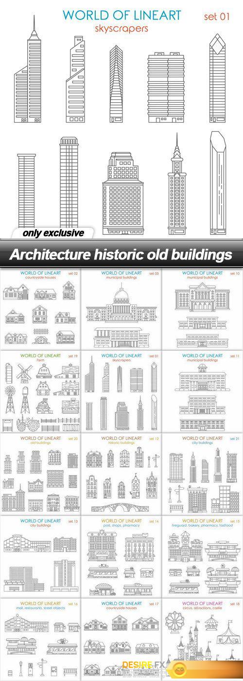 Architecture historic old buildings - 15 EPS
