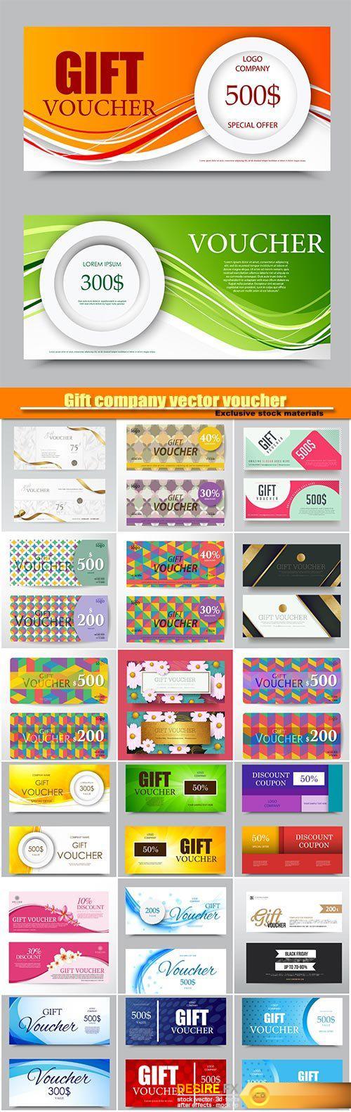 Gift company vector voucher template