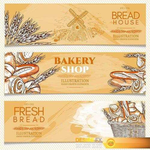 Bakery products bread machine fresh bread rolls bag - 33 EPS