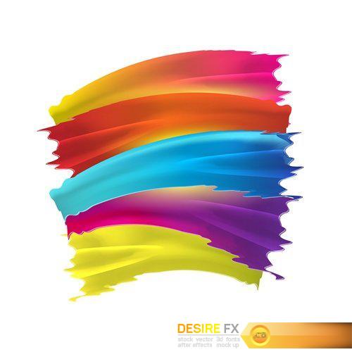 Abstract colored splashes isolated 2 - 30 EPS