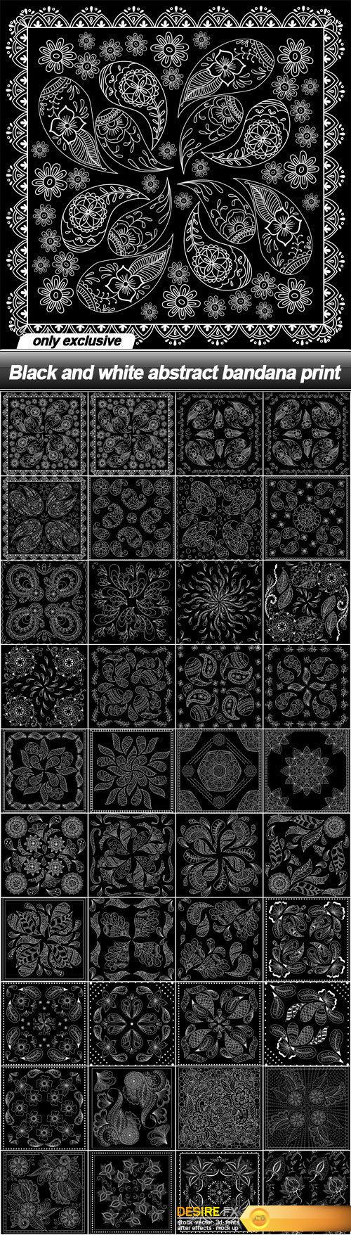 Black and white abstract bandana print - 40 EPS