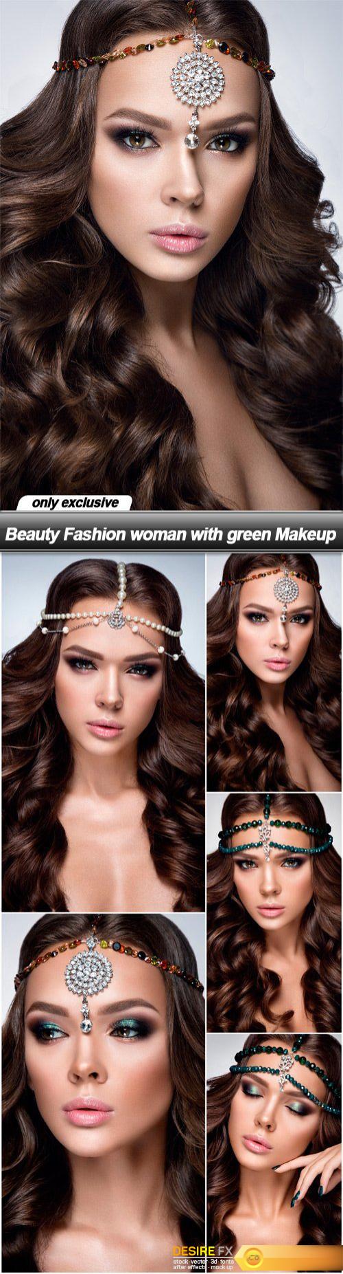 Beauty Fashion woman with green Makeup - 5 UHQ JPEG