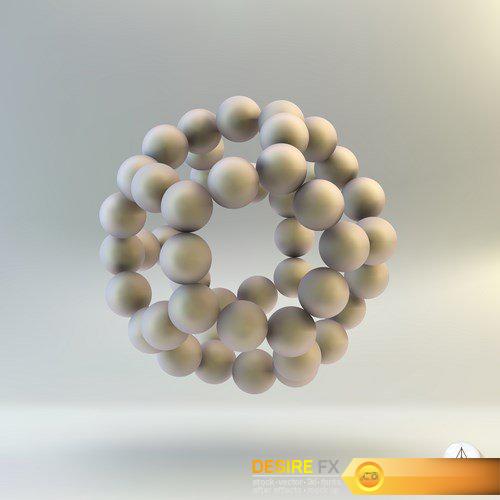 3D Molecule structure background - 15 EPS