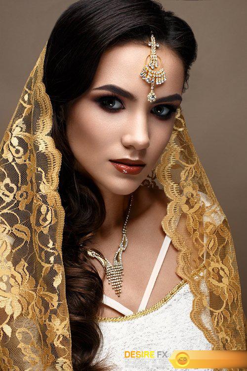 Beautiful girl in Indian style with a scarf on her head - 5 UHQ JPEG