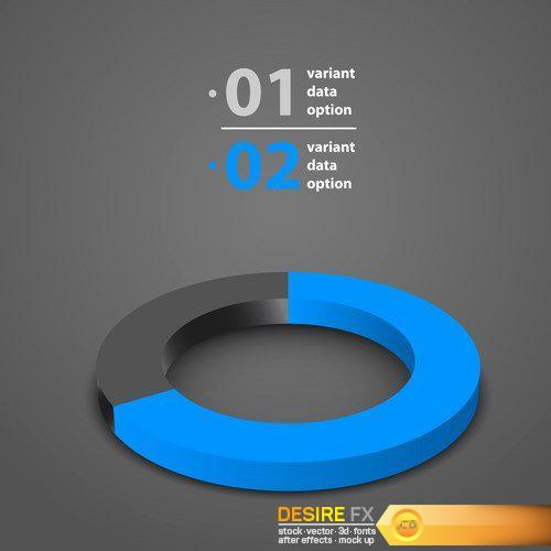 Abstract 3D chart Infographics - 20 EPS