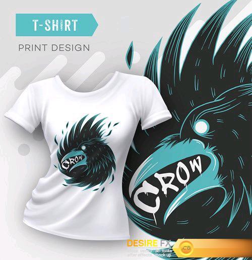 Abstract modern t-shirt print design - 8 EPS