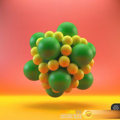 3D Molecule structure background - 15 EPS