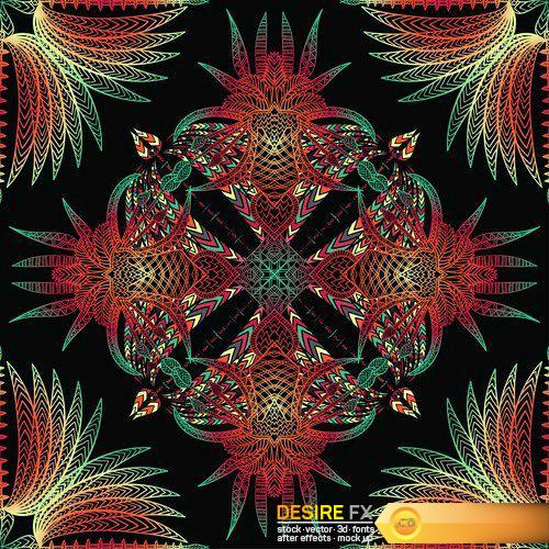 Aztec geometric seamless pattern - 21 EPS