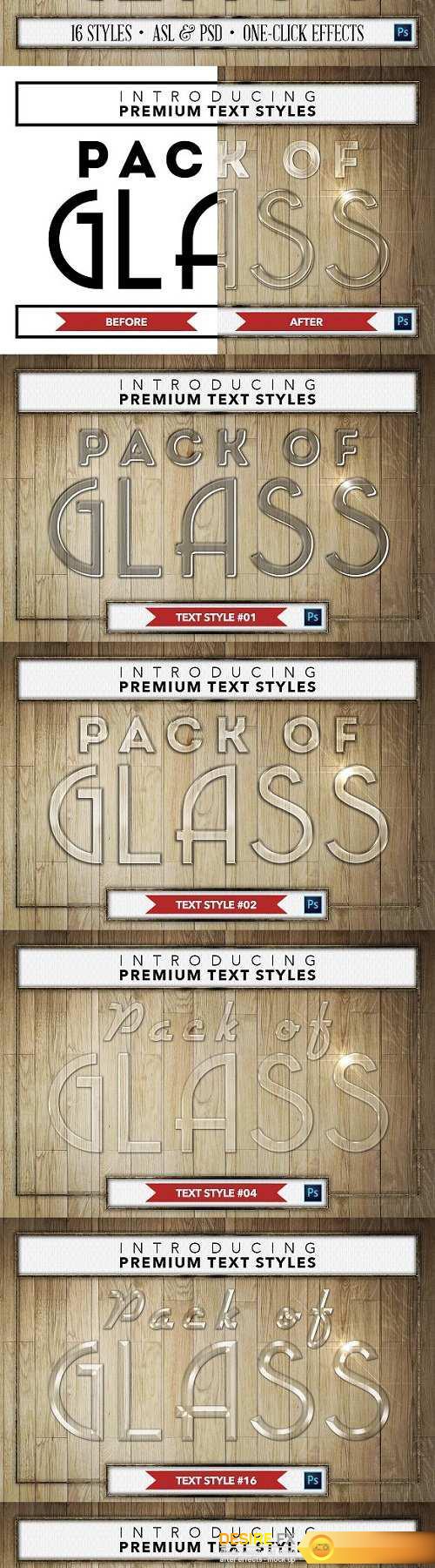Glass #1 - 16 Text Styles - 1361571