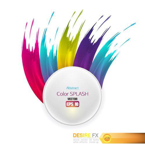 Abstract colored splashes isolated - 30 EPS