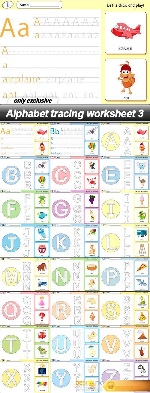 Alphabet tracing worksheet 3 - 24 EPS