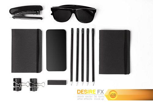 Blank notepad with clips, pens and glasses - 31 UHQ JPEG
