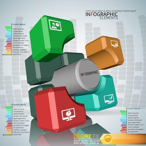 Abstract 3D Paper Infographics - 20 EPS