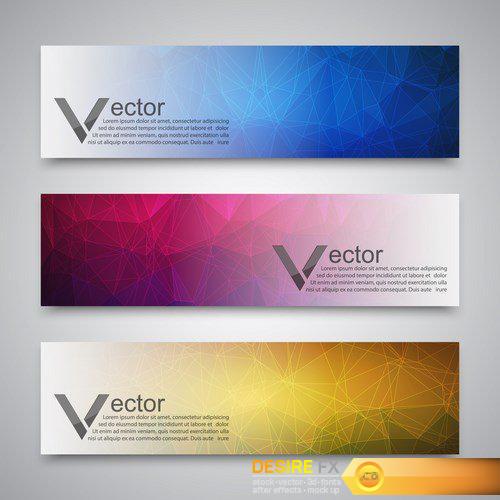 Abstract banner with polygon - 12 EPS
