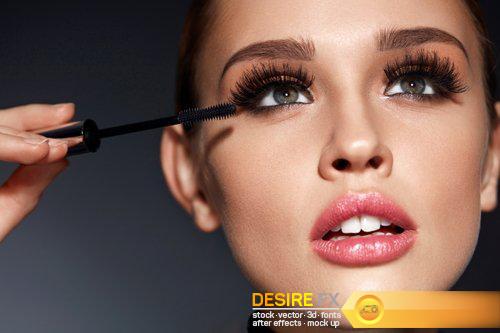 Beautiful Woman Applying Black Mascara - 25 UHQ JPEG