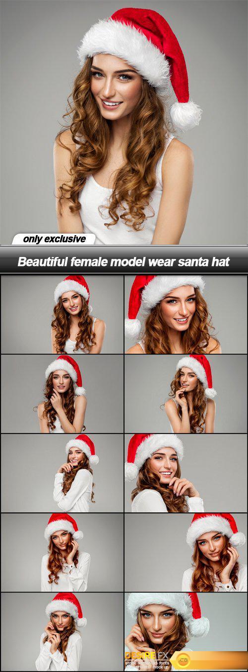Beautiful female model wear santa hat - 11 UHQ JPEG