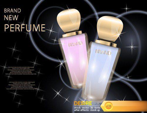 Glamorous perfume glass bottle - 8 EPS