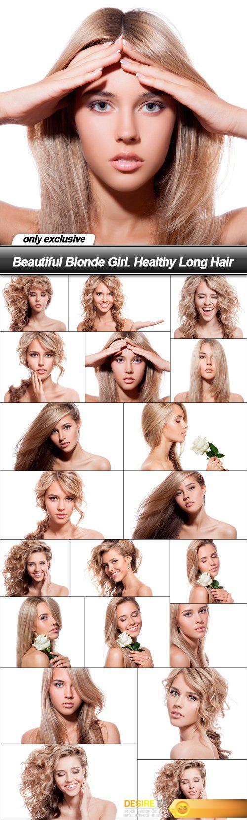 Beautiful Blonde Girl. Healthy Long Hair - 20 UHQ JPEG