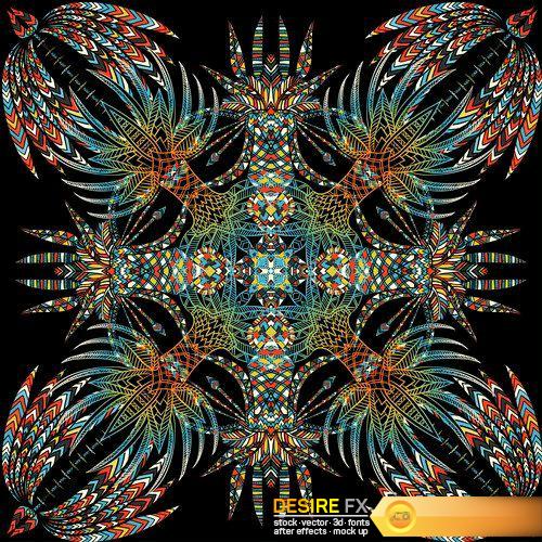 Aztec geometric seamless pattern - 21 EPS
