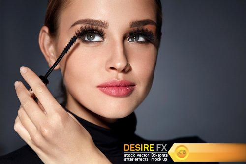 Beautiful Woman Applying Black Mascara - 25 UHQ JPEG