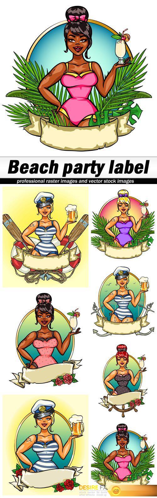 Beach party label - 7 EPS