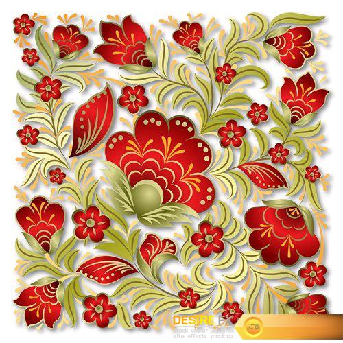Abstract floral ornament 8 - 25 EPS