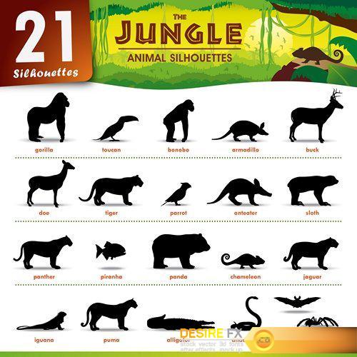 Animal silhouettes - 5 EPS