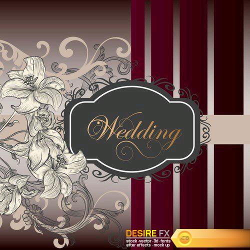 Beautiful wedding invitation - 25 EPS