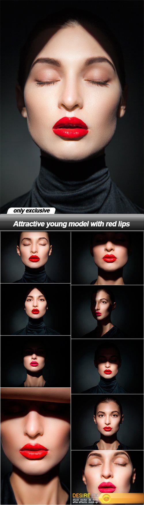Attractive young model with red lips - 10 UHQ JPEG